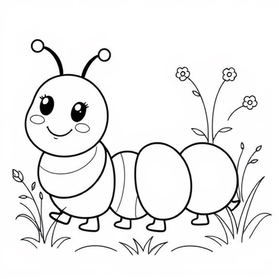 Adorable Animated Caterpillar Character Coloring Pages Adorable Animated Caterpillar Character Coloring Pages