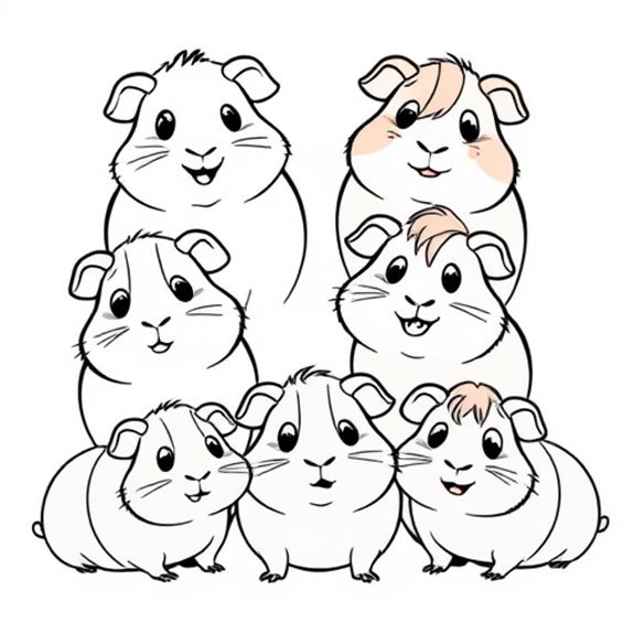 Adorable Guinea Pig Family Coloring Pages Adorable Guinea Pig Family Coloring Pages