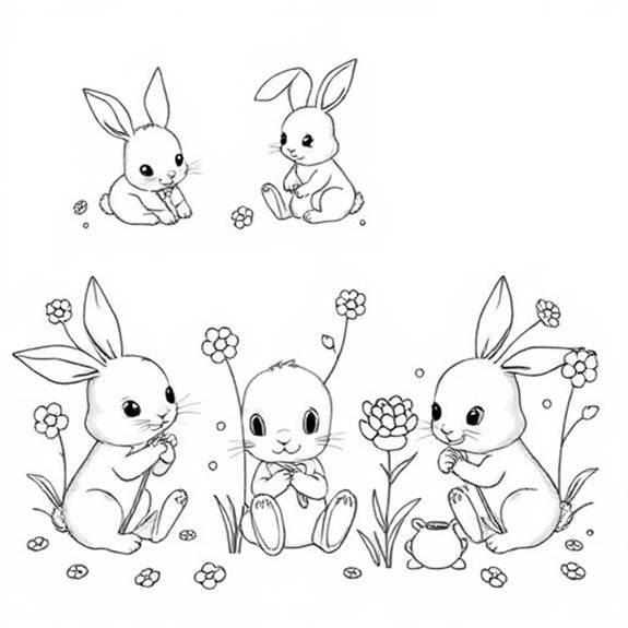 Adorable Little Fluffy Rabbits Coloring Pages Adorable Little Fluffy Rabbits Coloring Pages