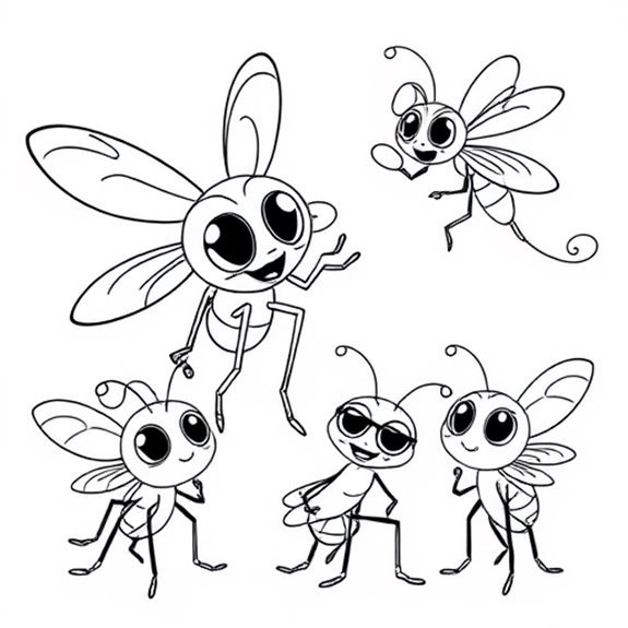 Adorable Mosquito Family Gathering Coloring Pages Adorable Mosquito Family Gathering Coloring Pages