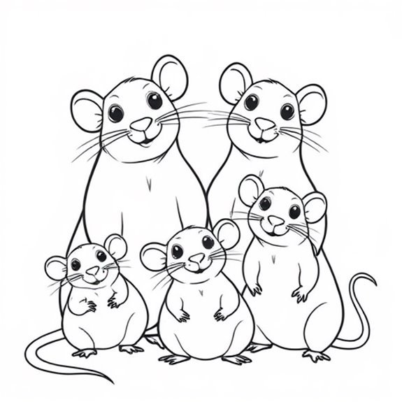 Adorable Rat Family Picture Coloring Pages Adorable Rat Family Picture Coloring Pages