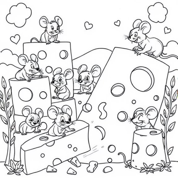 Adorable Rodent In Cheese Coloring Pages Adorable Rodent In Cheese Coloring Pages