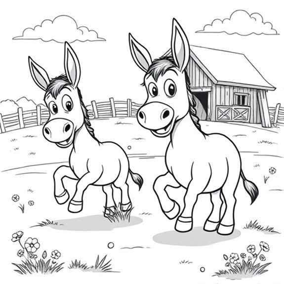 Adventurous Donkey Explores Farm Coloring Pages Adventurous Donkey Explores Farm Coloring Pages