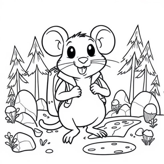 Adventurous Rat With Backpack Coloring Pages Adventurous Rat With Backpack Coloring Pages
