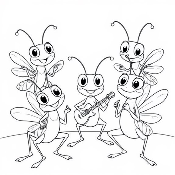 Animated Insect Characters Depicted Coloring Pages Animated Insect Characters Depicted Coloring Pages