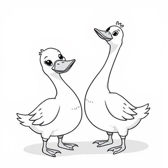Animated Whimsical Duck Character Coloring Pages Animated Whimsical Duck Character Coloring Pages