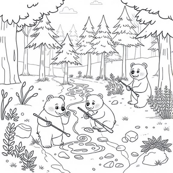 Bear Exploring Forest Wilderness Coloring Pages Bear Exploring Forest Wilderness Coloring Pages