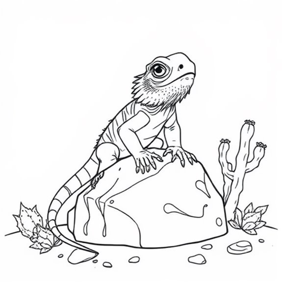 Bearded Dragon Basking Outdoors Coloring Pages Bearded Dragon Basking Outdoors Coloring Pages