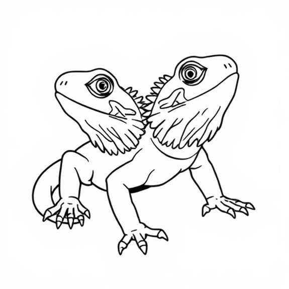 Bearded Dragon Illustration Style Coloring Pages Bearded Dragon Illustration Style Coloring Pages