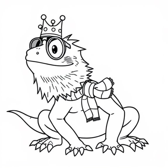 Bearded Dragon Wearing Accessories Coloring Pages Bearded Dragon Wearing Accessories Coloring Pages