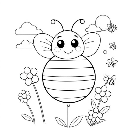 Buzzing Bees Coloring Pages for Creative Kids