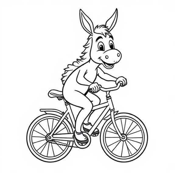 Bicycle Riding Donkey Adventure Coloring Pages Bicycle Riding Donkey Adventure Coloring Pages