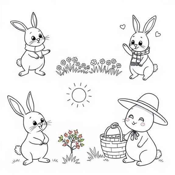 Bunny Themed Seasonal Escapades Coloring Pages Bunny Themed Seasonal Escapades Coloring Pages
