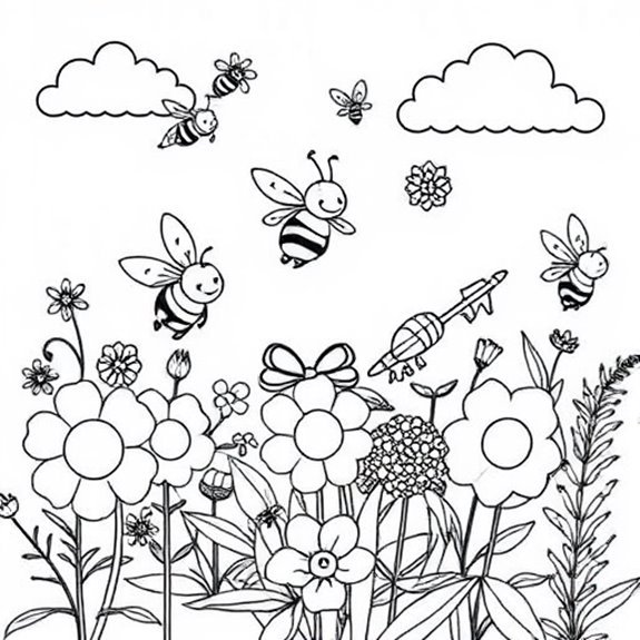 Buzzing Bees In Action Coloring Pages Buzzing Bees In Action Coloring Pages