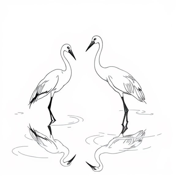 Calm Waters Graceful Crane Coloring Pages Calm Waters Graceful Crane Coloring Pages