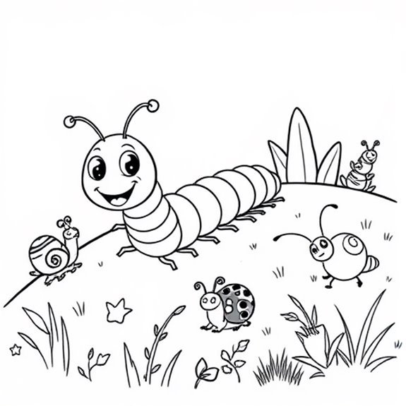 Centipede Socializing With Friends Coloring Pages Centipede Socializing With Friends Coloring Pages