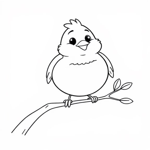 Cheerful Robin Perched Playfully Coloring Pages Cheerful Robin Perched Playfully Coloring Pages