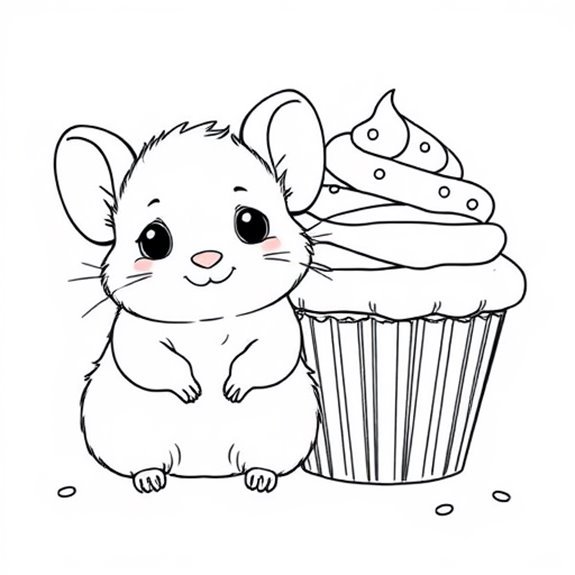Chinchilla Enjoys Sweet Treat Coloring Pages Chinchilla Enjoys Sweet Treat Coloring Pages