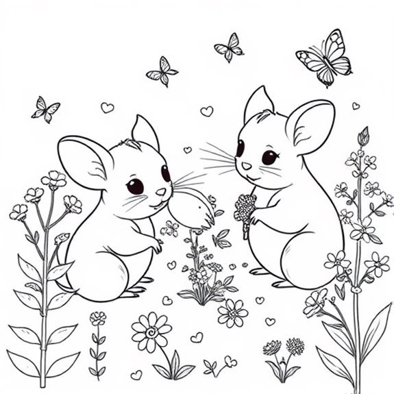 Chinchilla Exploring Vibrant Garden Coloring Pages Chinchilla Exploring Vibrant Garden Coloring Pages