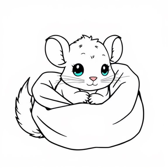Chinchilla Snuggled In Blanket Coloring Pages Chinchilla Snuggled In Blanket Coloring Pages