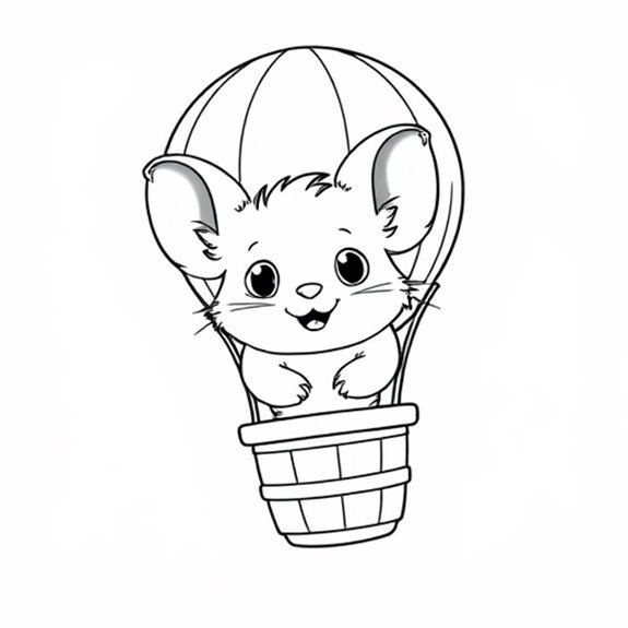 Chinchilla Soaring In Balloon Coloring Pages Chinchilla Soaring In Balloon Coloring Pages