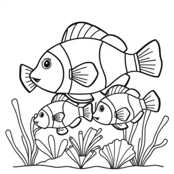 Clownfish Family Coloring Page Coloring Pages Clownfish Family Coloring Page Coloring Pages