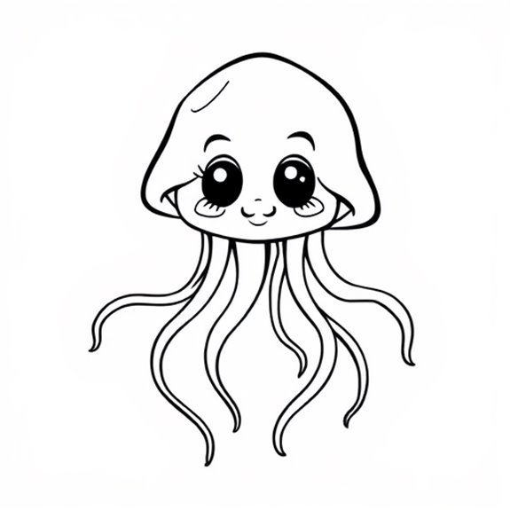 Colorful Animated Jellyfish Characters Coloring Pages Colorful Animated Jellyfish Characters Coloring Pages