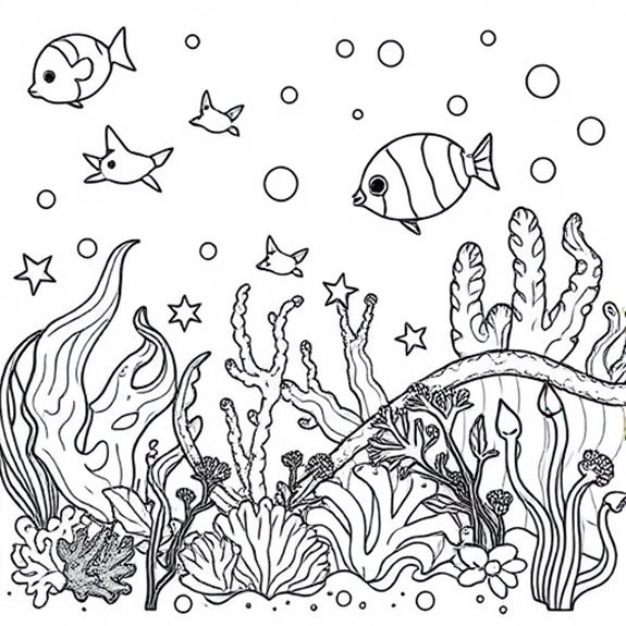 Colorful Aquatic Life Sanctuary Coloring Pages Colorful Aquatic Life Sanctuary Coloring Pages