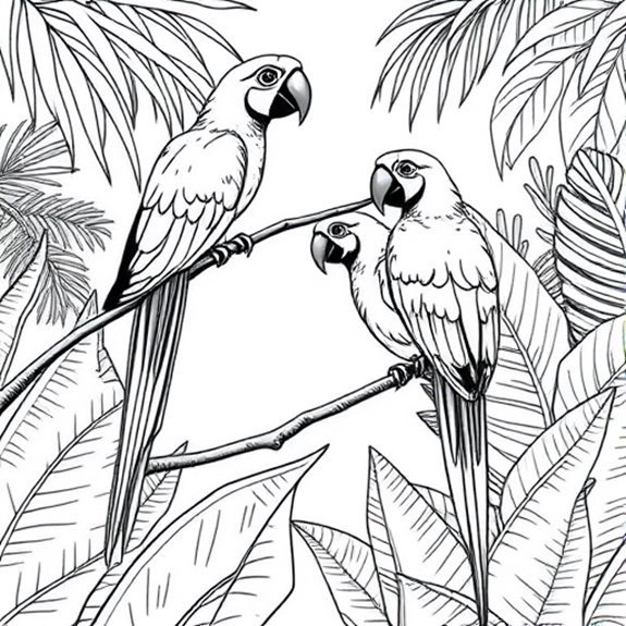 Colorful Birds In Rainforest Coloring Pages Colorful Birds In Rainforest Coloring Pages