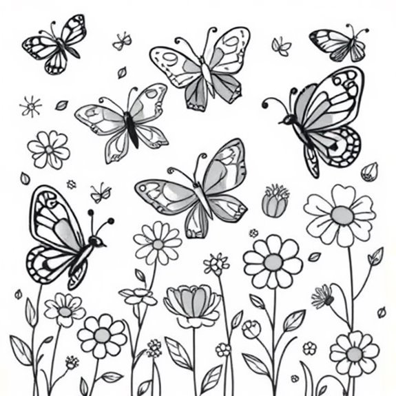 Colorful Butterflies In Nature Coloring Pages Colorful Butterflies In Nature Coloring Pages