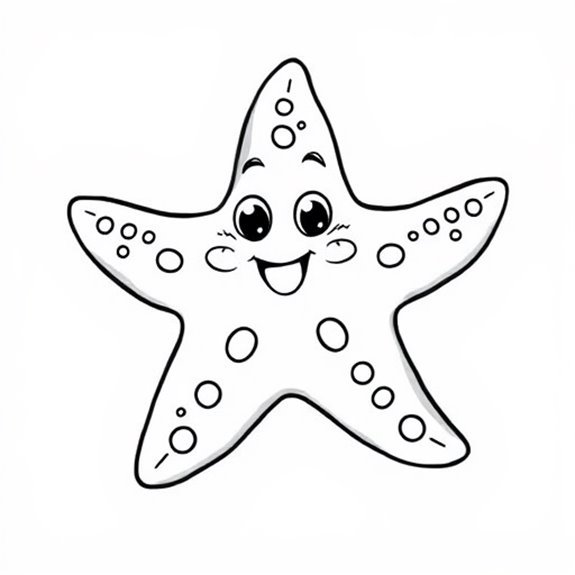 Colorful Cartoon Starfish Illustration Coloring Pages Colorful Cartoon Starfish Illustration Coloring Pages