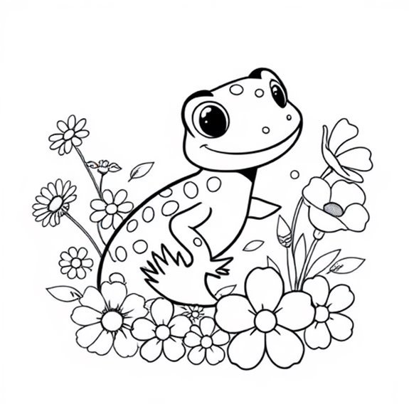 Colorful Geckos Among Blooms Coloring Pages Colorful Geckos Among Blooms Coloring Pages
