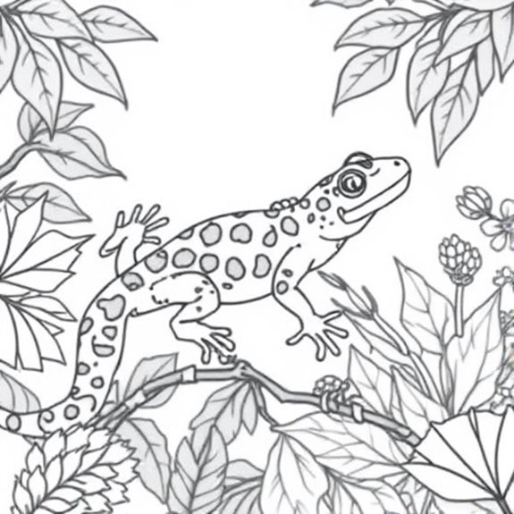 Colorful Geckos In Jungle Coloring Pages Colorful Geckos In Jungle Coloring Pages