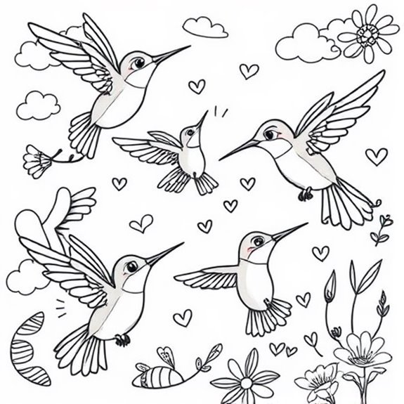 Colorful Hummingbird Design Motifs Coloring Pages Colorful Hummingbird Design Motifs Coloring Pages