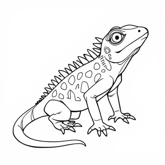 Colorful Iguana Characteristics Coloring Pages Colorful Iguana Characteristics Coloring Pages
