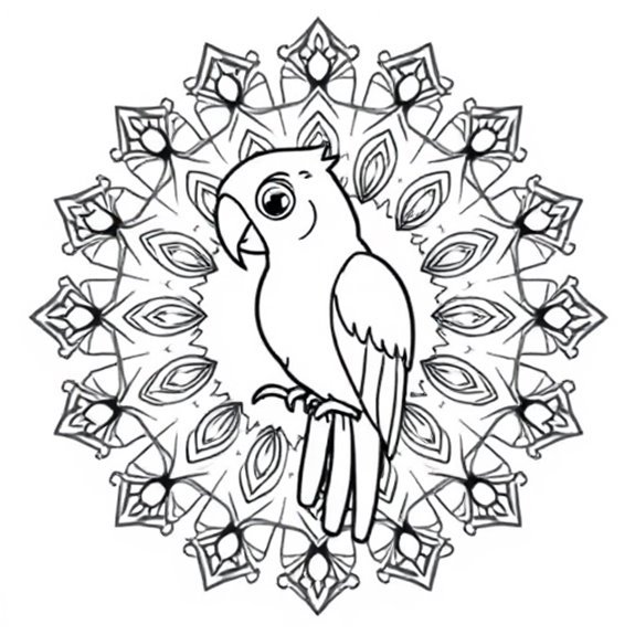 Colorful Parrot Mandala Design Coloring Pages Colorful Parrot Mandala Design Coloring Pages