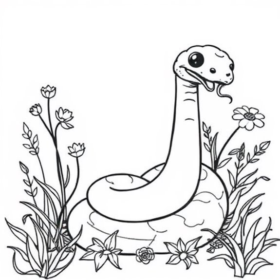 Colorful Snake In Garden Coloring Pages Colorful Snake In Garden Coloring Pages