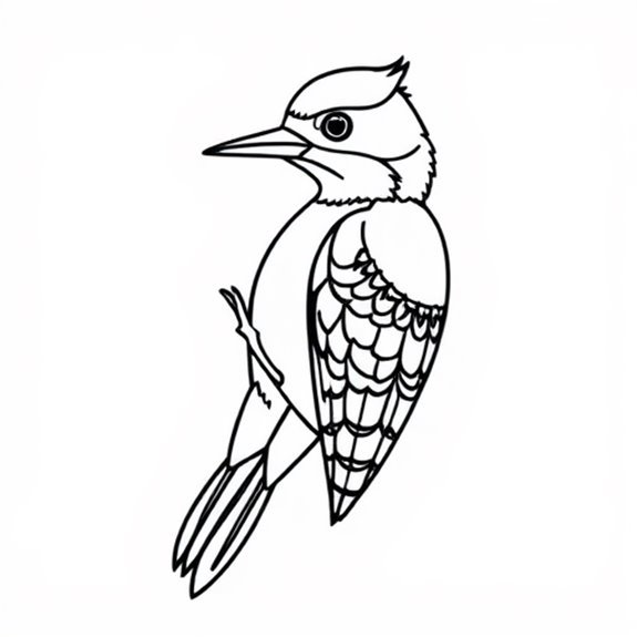 Colorful Woodpecker Bird Illustration Coloring Pages Colorful Woodpecker Bird Illustration Coloring Pages