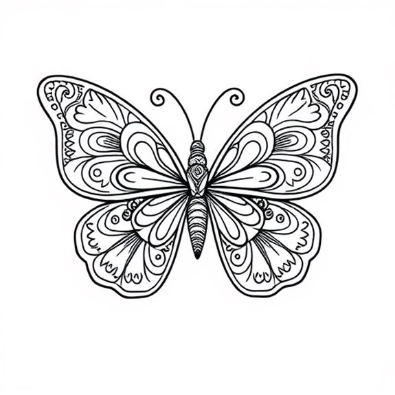 Complex Patterned Butterfly Design Coloring Pages Complex Patterned Butterfly Design Coloring Pages