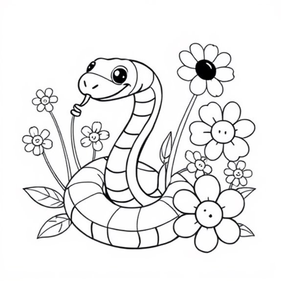 Corn Snake Among Flowers Coloring Pages Corn Snake Among Flowers Coloring Pages