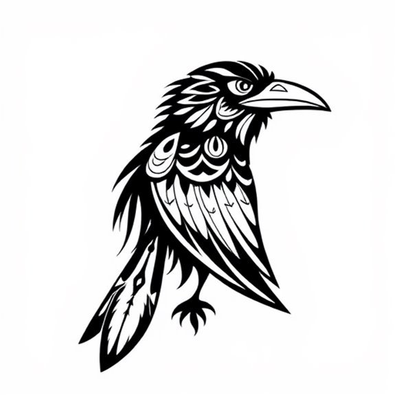 Crow Art With Tribal Influence Coloring Pages Crow Art With Tribal Influence Coloring Pages