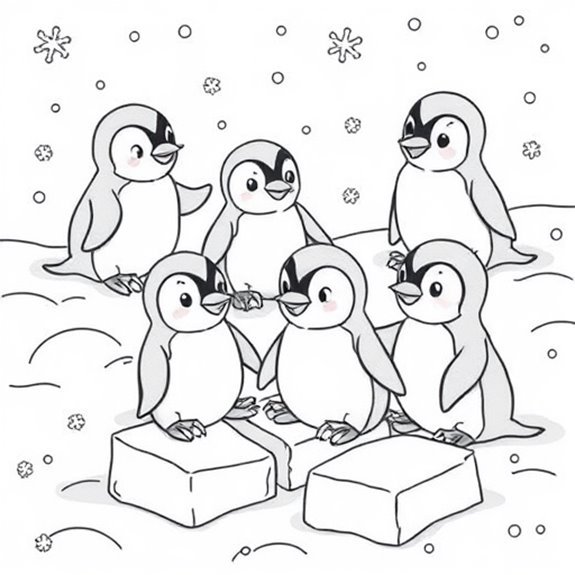 Cute Baby Penguins Playing Coloring Pages Cute Baby Penguins Playing Coloring Pages