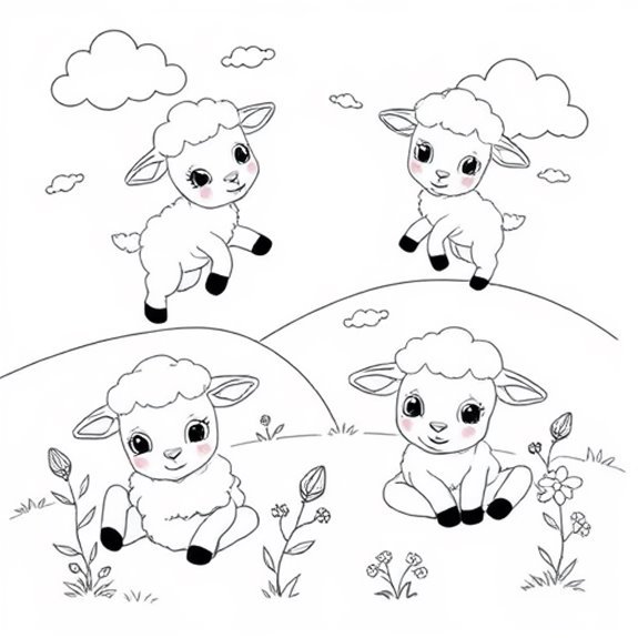 Cute Fluffy Baby Lambs Coloring Pages Cute Fluffy Baby Lambs Coloring Pages