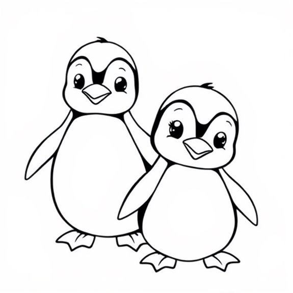 Cute Fluffy Baby Penguins Coloring Pages Cute Fluffy Baby Penguins Coloring Pages