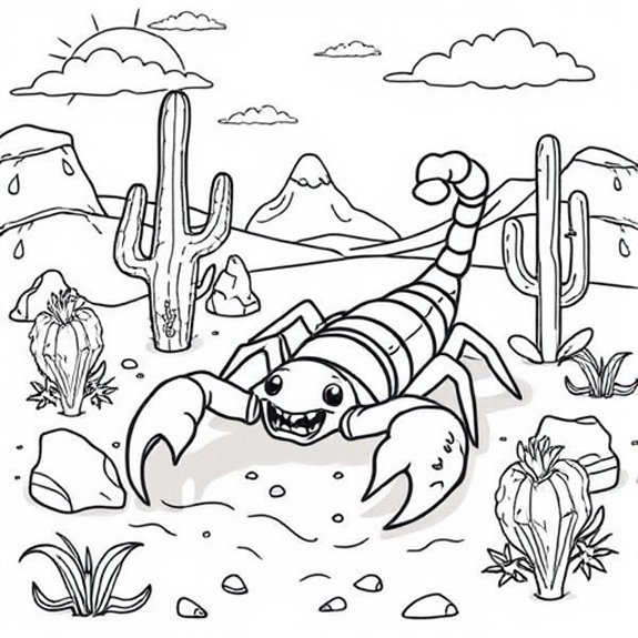 Desert Scorpion In Habitat Coloring Pages Desert Scorpion In Habitat Coloring Pages