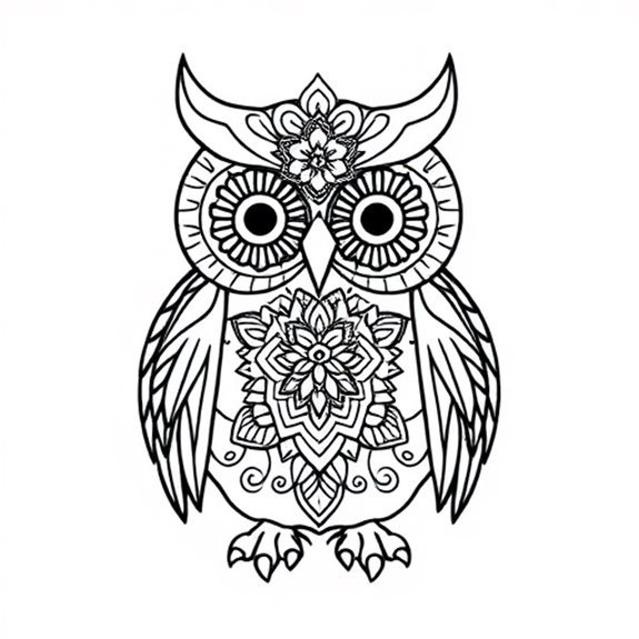 Detailed Mandala Owl Design Coloring Pages Detailed Mandala Owl Design Coloring Pages