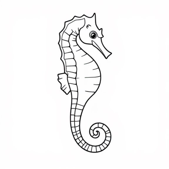 Detailed Realistic Seahorse Depiction Coloring Pages Detailed Realistic Seahorse Depiction Coloring Pages