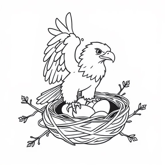 Eagles Nurturing Their Young Coloring Pages Eagles Nurturing Their Young Coloring Pages