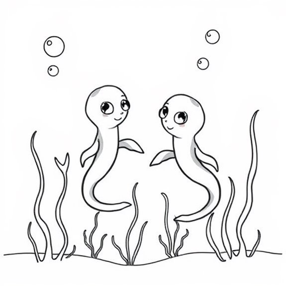 Eels Swimming In Underwater Coloring Pages Eels Swimming In Underwater Coloring Pages