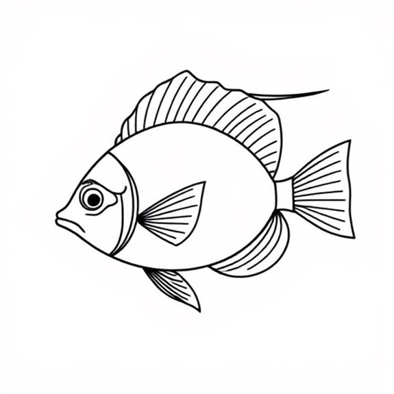 Elegant Aquatic Fish Illustration Coloring Pages Elegant Aquatic Fish Illustration Coloring Pages